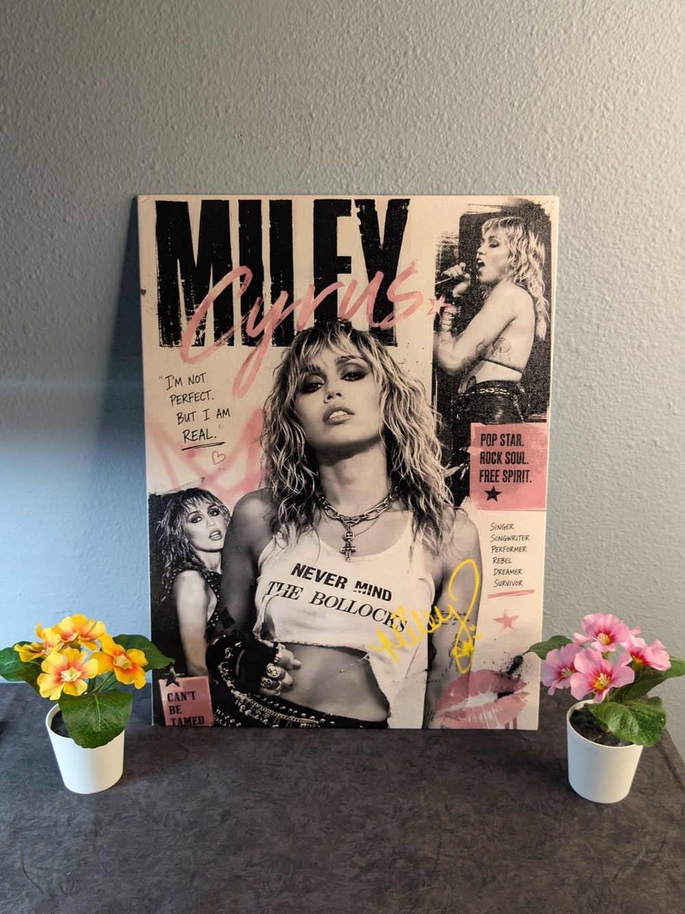 Miley Cyrus & Max Azria Pink, Black & Yellow Pop Poster